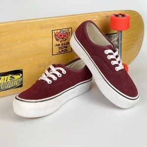 Vans®, Wm Size 6.0, 1" Platform Suede, #721454, Dark Red (Pantone® 7428C)
